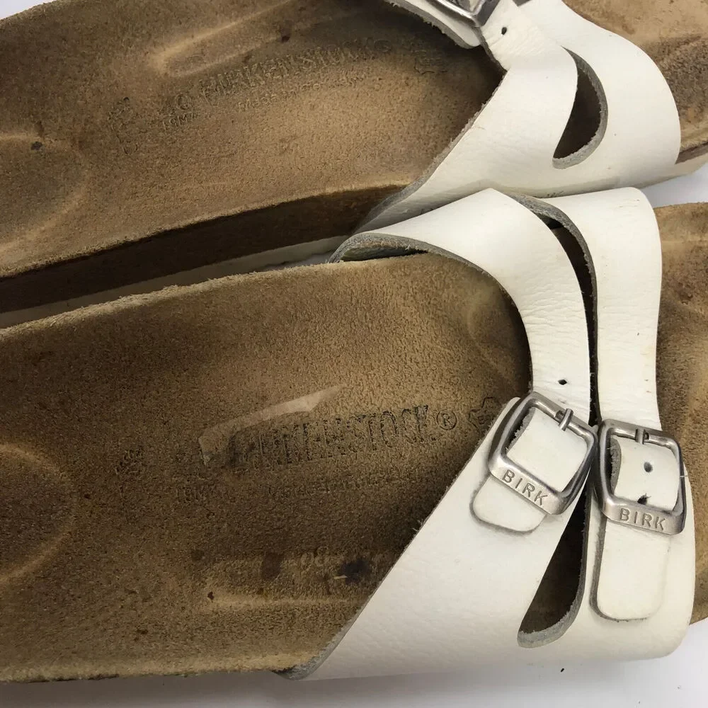 Birkenstock Ibiza Double Strap Slides Open Toe White Cork Sandals EU 40 Womens 9 - Picture 6 of 12
